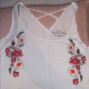 White flowered tank top